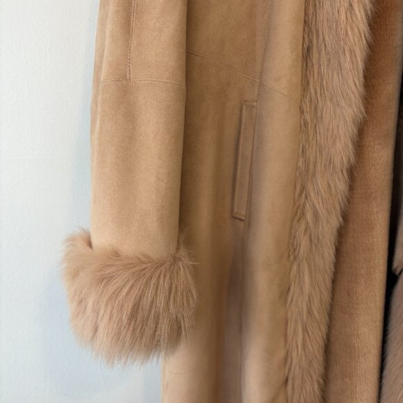 Vintage Marvin Richards Penny Lane Coat Size Large Faux Suede / Fur - Picture 2 of 9